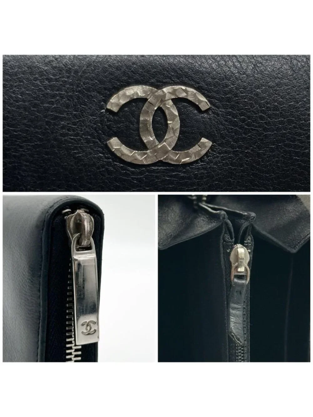 Chanel CC Logo Quilted Round Diamond Cut Lambskin Wallet